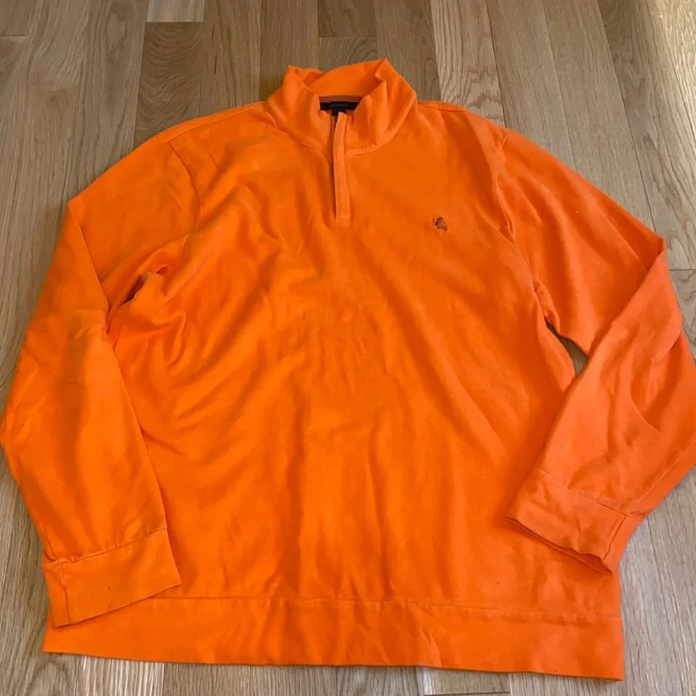 Express Men’s Orange Quarter Zip sweatshirt. Size Large. - Picture 1 of 4